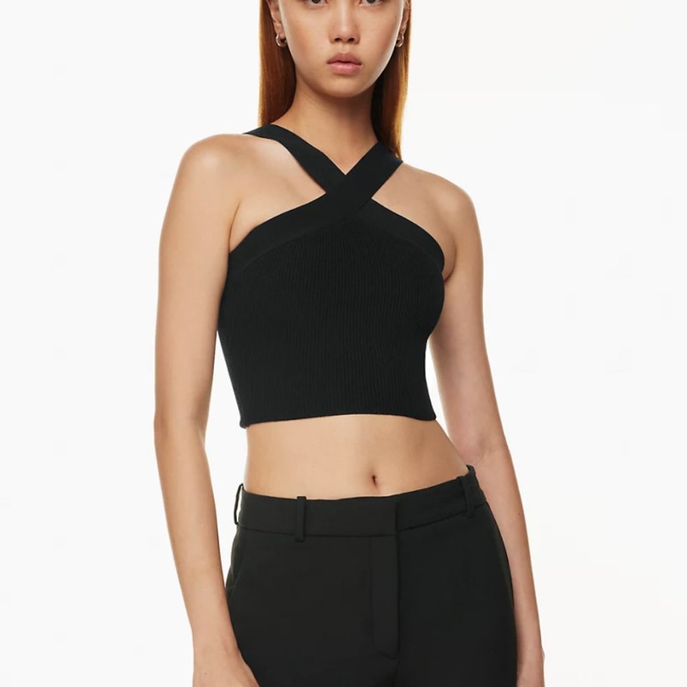 Babaton Sculpt Knit Criss Cross Cropped Tank